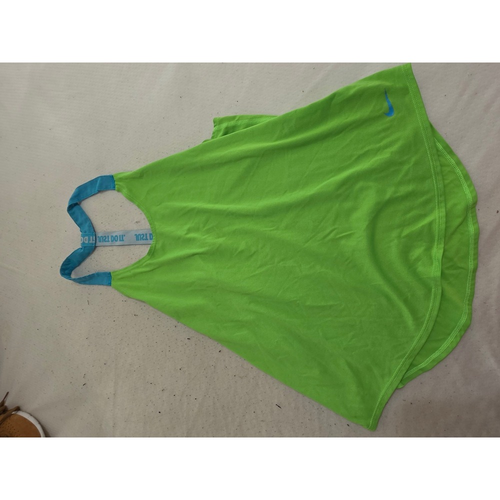 Nike Dri-FIT Womens Training Tank Top Green Just Do It Racerback 727749-313 M